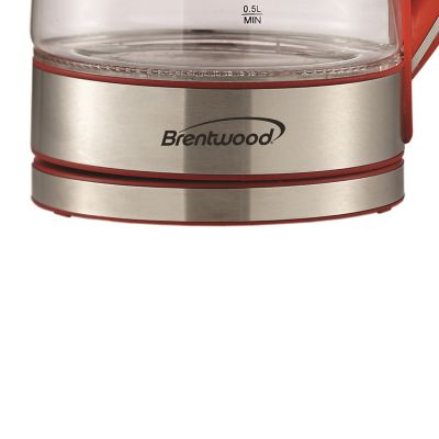 Image showing  1.7L Cordless Tempered-Glass Electric Kettle, Red