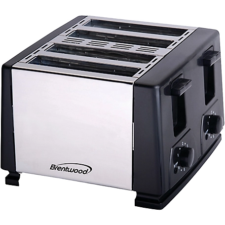 Brentwood Select 4-Slice Toaster, Black/Silver