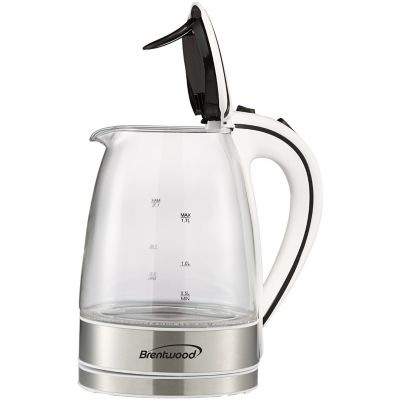 Image showing  1.7L Cordless Tempered-Glass Electric Kettle, White