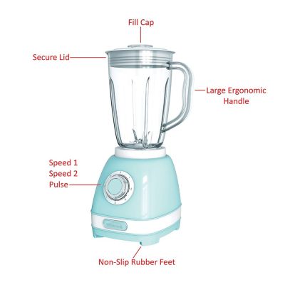 Image showing  2-Speed Retro Blender with 50 oz. Plastic Jar, Blue