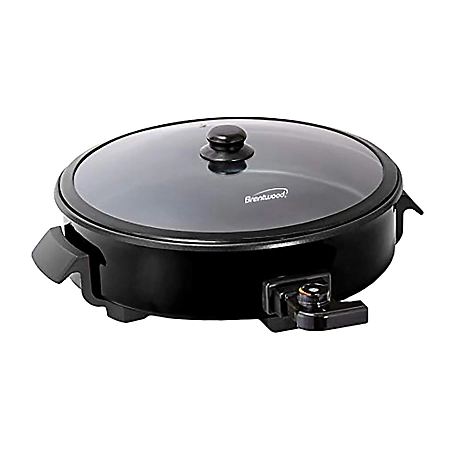 Brentwood Select 12 in. Round Non-Stick Electric Skillet with Vented Glass Lid