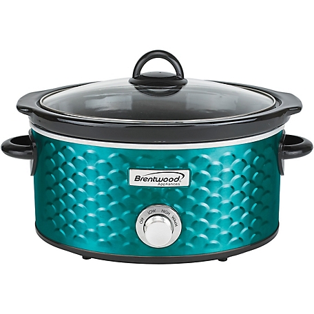 Brentwood Select 4.5 qt. Scallop-Pattern Slow Cooker, Blue