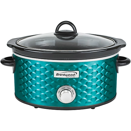 Brentwood Select 4.5 qt. Scallop-Pattern Slow Cooker, Blue