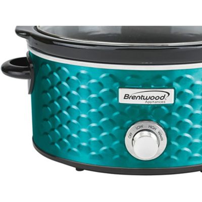 Image showing  4.5 qt. Scallop-Pattern Slow Cooker, Blue