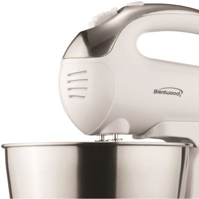 Image showing  5-Speed and Turbo Electric Stand Mixer with Bowl, White