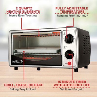Image showing 7 th Brentwood Select 4-Slice Toaster Oven and Broiler, Black