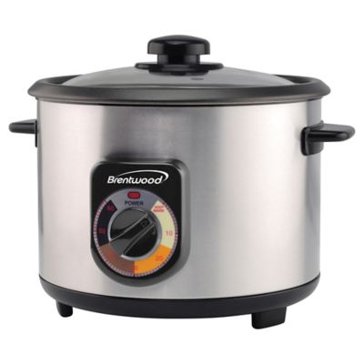 Image showing 5 th Brentwood Select 10-Cup Uncooked/20-Cup Cooked Stainless Steel Crunchy Persian Rice Cooker with Lid