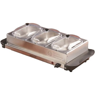 Brentwood Select 4.5 qt. 3-Pan Buffet Server and Warming Tray