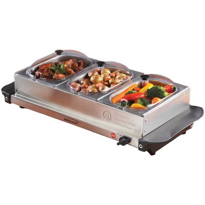 Image showing  4.5 qt. 3-Pan Buffet Server and Warming Tray