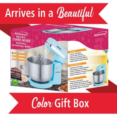 Image showing  5-Speed Stand Mixer with 3 qt. Stainless Steel Mixing Bowl, Blue