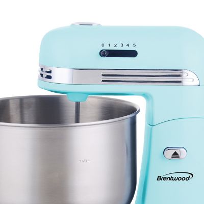 Image showing 6 th Brentwood Select 5-Speed Stand Mixer with 3 qt. Stainless Steel Mixing Bowl, Blue