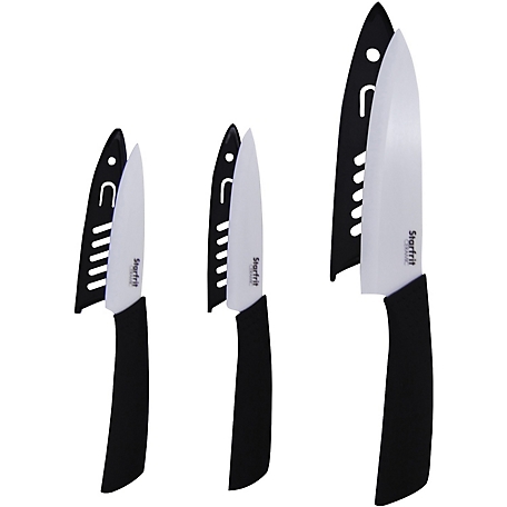 Starfrit Ceramic Knives with Knife Covers, 3 pc.