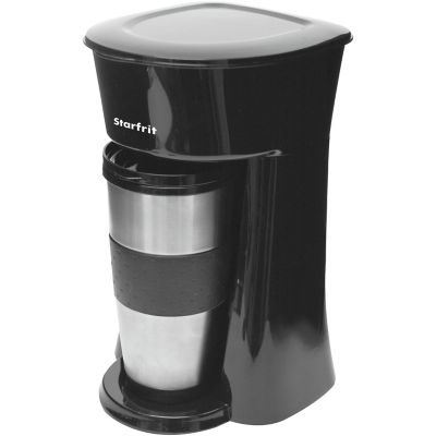 Starfrit Single-Serve Drip Coffee Maker with Bonus Travel Mug, Black