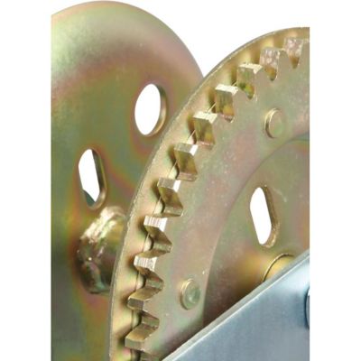 Image showing  Big Red Manual Geared Hand Winch, Zinc-Plated, Single Speed, 1,400 lb. Capacity