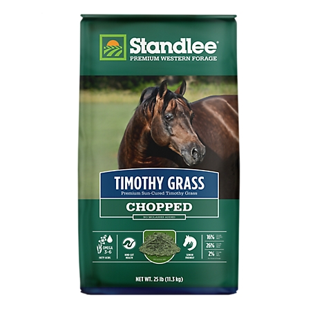 Standlee Premium Western Forage Premium Timothy Grass Chopped Hay Horse Feed, 25 lb.