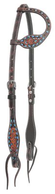 Circle Y Bronco Blue Texas Flower One Ear Headstall