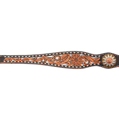 Image showing  White Daisy Filigree Leather Breastcollar