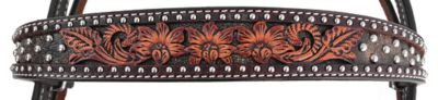 Image showing  43 in. Dark Flash Arizona Flower Browband Headstall