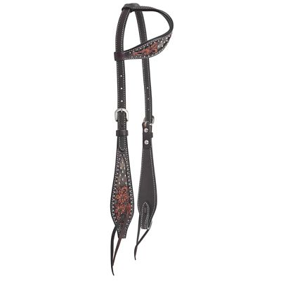 Circle Y Dark Flash Arizona Flower One Ear Headstall