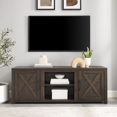 Crosley Gordon Low-Profile TV Stand for TVs Up to 58 in., Dark Walnut