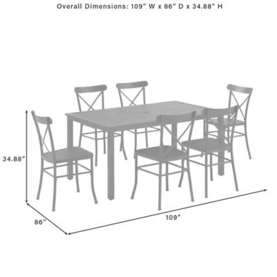 Image showing  7 pc. Astrid Outdoor Metal Dining Set