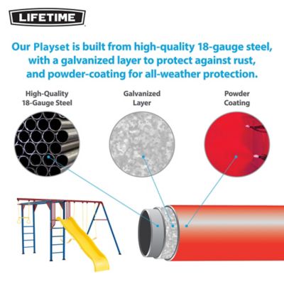 Image showing 8 th Lifetime Monkey Bar Adventure Swing Playset, Primary Colors