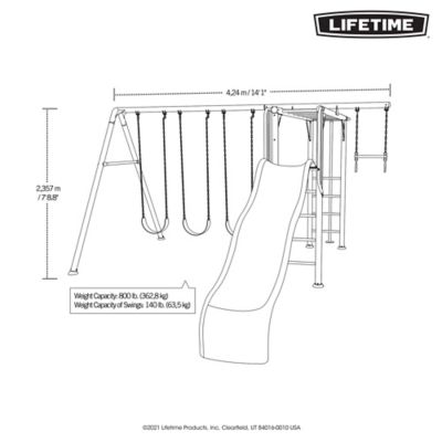 Image showing 9 th Lifetime Monkey Bar Adventure Swing Playset, Primary Colors