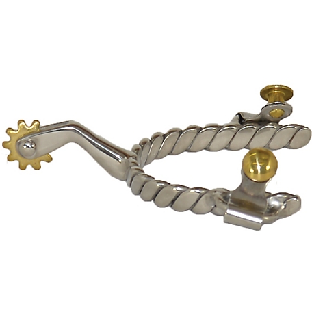 Diamond R Unisex Youth Stainless Twisted 10-Point Spurs, 1-3/4 in. Shank