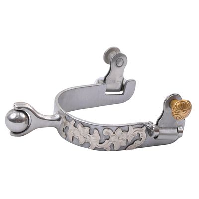 Diamond R Women's Stainless Roller Spurs, 1-3/8 in. Shank