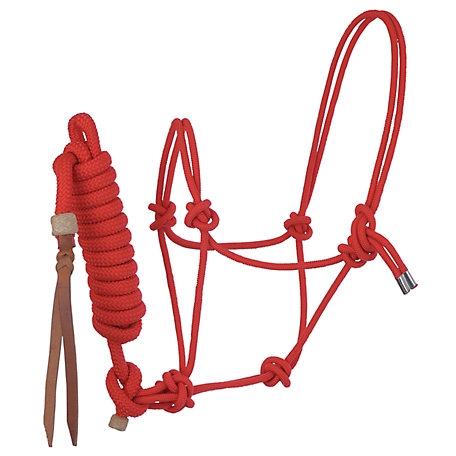 Reinsman Adjustable 32-Strand Poly Nylon Rope Horse Halter with 10 ft. Lead