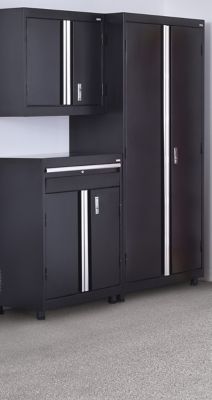 Image showing  30 in. x 18 in. x 36 in. Pre-Assembled Welded Steel Base Storage Cabinet with Drawer, Matte Black