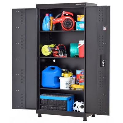 Image showing  36 in. x 18 in. x 72 in. Pre-Assembled Welded Storage Cabinet, Matte Black Finish
