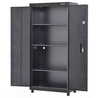 Image showing  36 in. x 18 in. x 72 in. Pre-Assembled Welded Storage Cabinet, Matte Black Finish