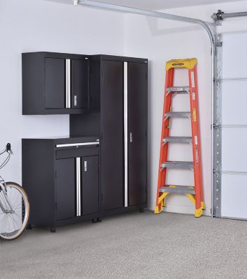 Image showing  36 in. x 18 in. x 72 in. Pre-Assembled Welded Storage Cabinet, Matte Black Finish