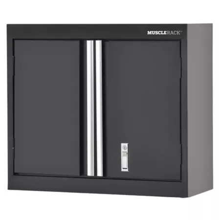 Muscle Rack 30 in x 12 in x 26 in Pre-assembled welded wall storage cabinet matte black finish Mounted Garage Cabinets