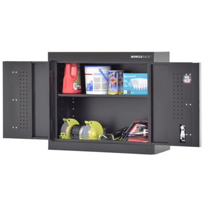 Image showing  30 in. x 12 in. x 26 in. Pre-Assembled Welded Wall Mount Storage Cabinet, Matte Black Finish