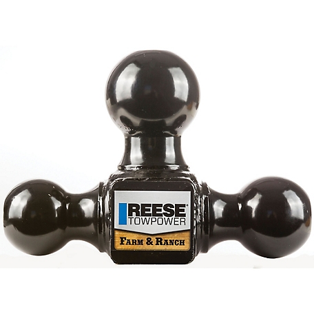 Reese Towpower 2 in. Shank 6 in. Drop Tri-Ball Ball Mount, 1-7/8 in., 2 in. and 2-5/16 in. Balls, Black