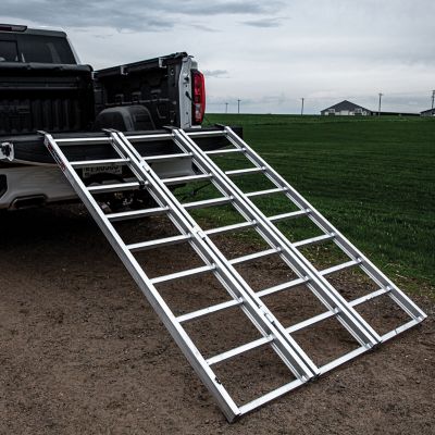 Image showing  Silver 70 in. Aluminum Tri-Fold Truck Ramp - TX103