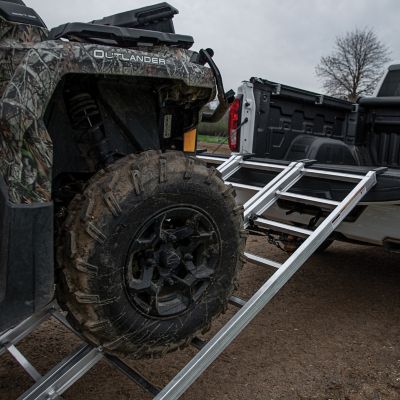 Image showing  Silver 70 in. Aluminum Tri-Fold Truck Ramp - TX103