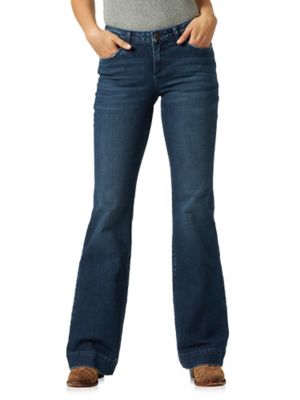 Wrangler Women's Relaxed Fit Mid-Rise Retro Mae Wide Leg Trouser Jeans