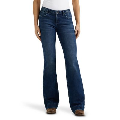 Wrangler Women's Relaxed Fit Mid-Rise Retro Mae Wide Leg Trouser Jeans