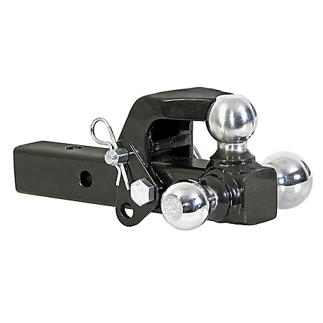 Buyers Products Tri-Ball Truck Hitch Solid Shank with Pintle Hook and Chrome Balls