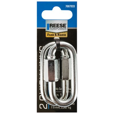 Reese Towpower 5,000 lb. Capacity 0.313 in. Towing Safety Chain Quick Links, 2-Pack 7007933