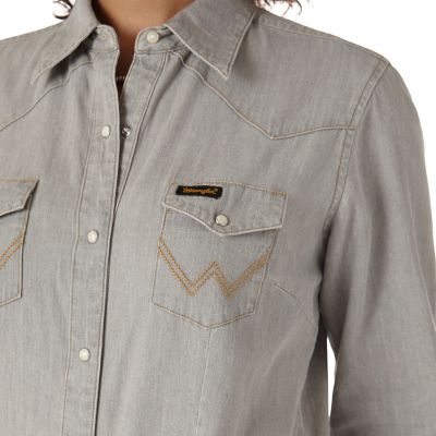 Image showing 2 th Wrangler Women's Western Denim Snap-Front Shirt