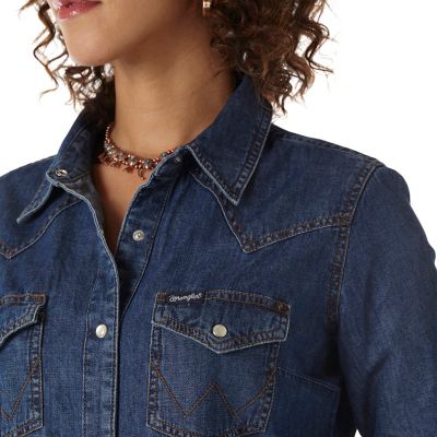 Image showing 2 th Wrangler Women's Western Denim Snap-Front Shirt