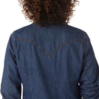Image showing  Women's Western Denim Snap-Front Shirt