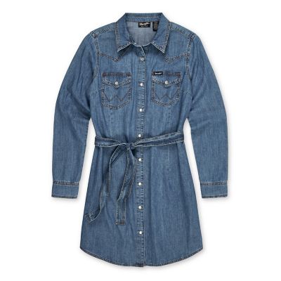 Image showing  Women's Western Snap Long-Sleeve Denim Dress