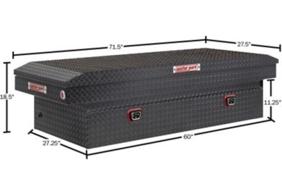 Image showing 9 th Weather Guard 15.5 cu. ft. Aluminum Extra Wide Standard Profile Crossover Truck Tool Box for Full Size Trucks, 72 in. x 27.5 in.