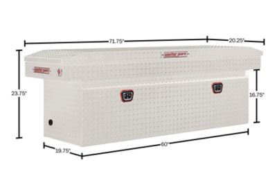 Image showing 9 th Weather Guard 15 cu. ft. Aluminum Extra Deep Standard Profile Crossover Truck Tool Box for Full Size Trucks, 72 x 20 x 24in.
