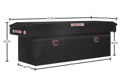 Image showing 9 th Weather Guard 15 cu. ft. Aluminum Extra Deep Standard Profile Crossover Truck Tool Box for Full Size Trucks, 72 x 20 x 24in.